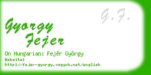 gyorgy fejer business card