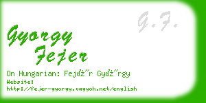 gyorgy fejer business card